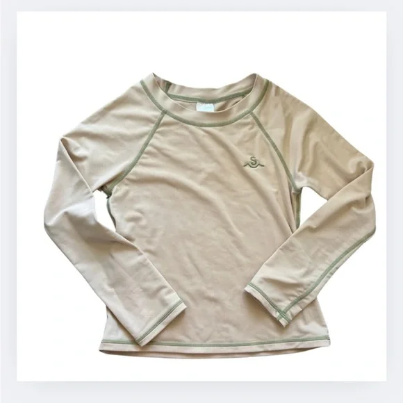Seaesta Surf Rashguard – Sand w/ Sage Stitching | Size 6 | UPF 50+ - Picture 1 of 3